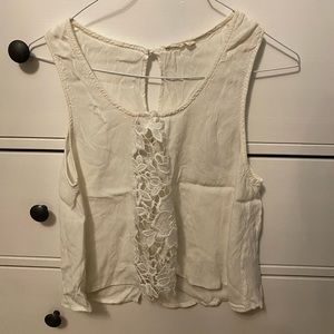 White front lace tank top.